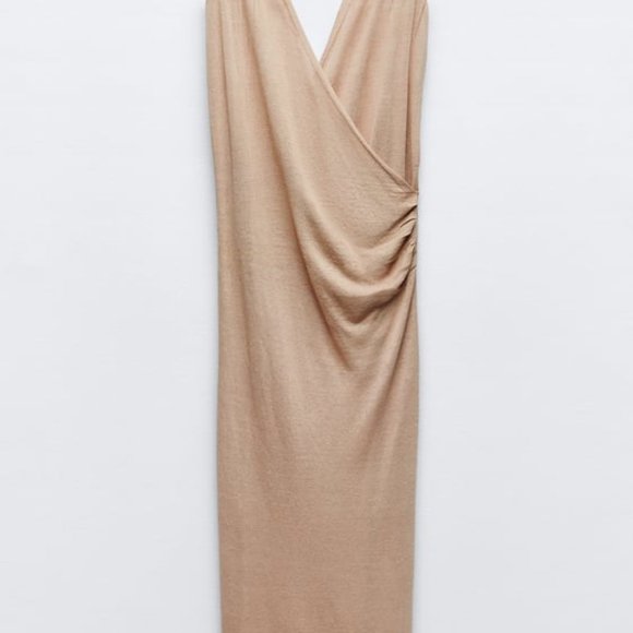 Zara Beige Midi Dress - Picture 5 of 7